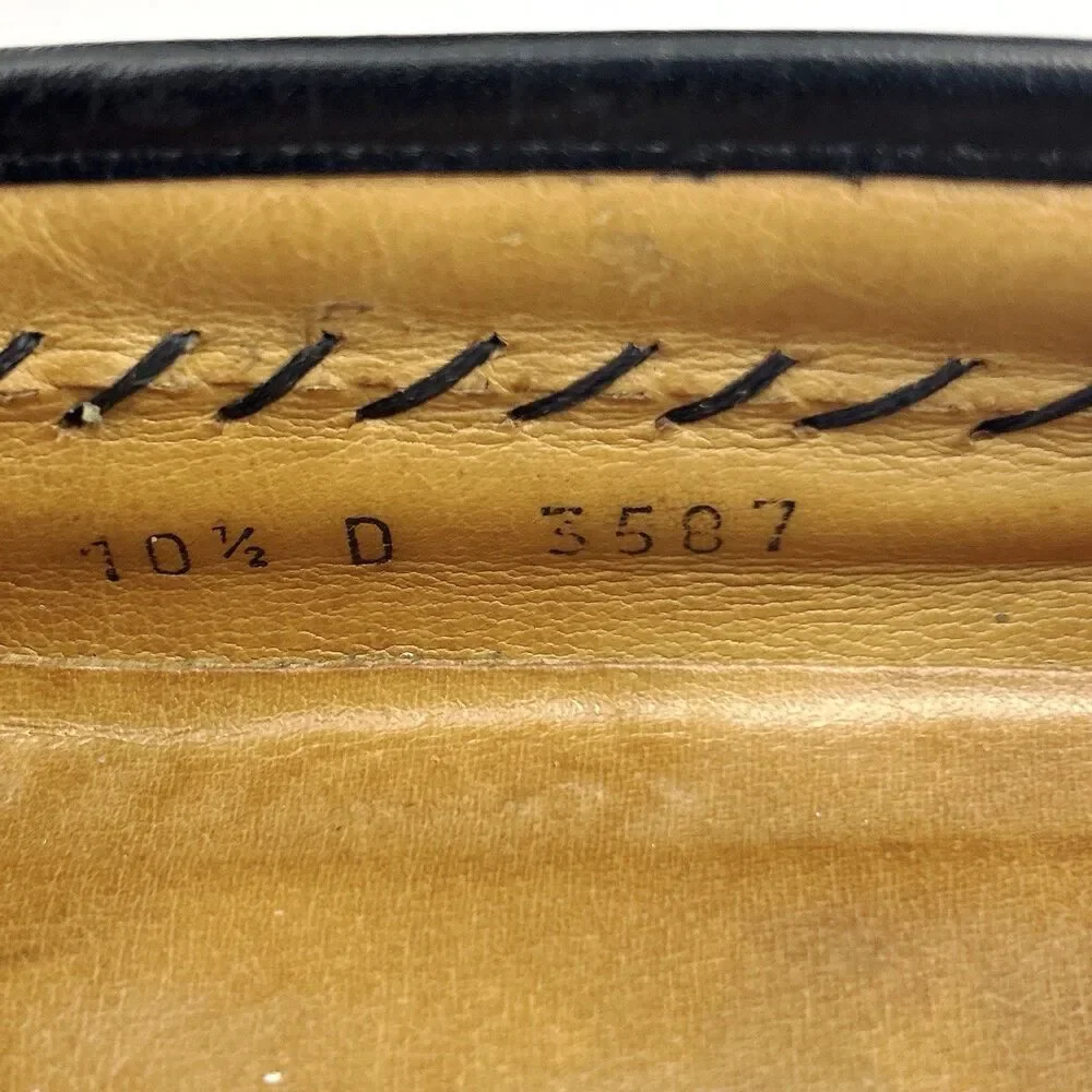 VOLARE by Carlo Leoni Bit Loafers Mens Sz 10.5 Black Leather Made Italy VTG 70s